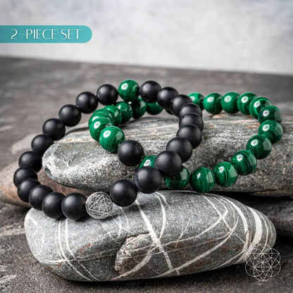 Steady Mind - Malachite & Onyx Double Bracelet - A-1 Thread Vault