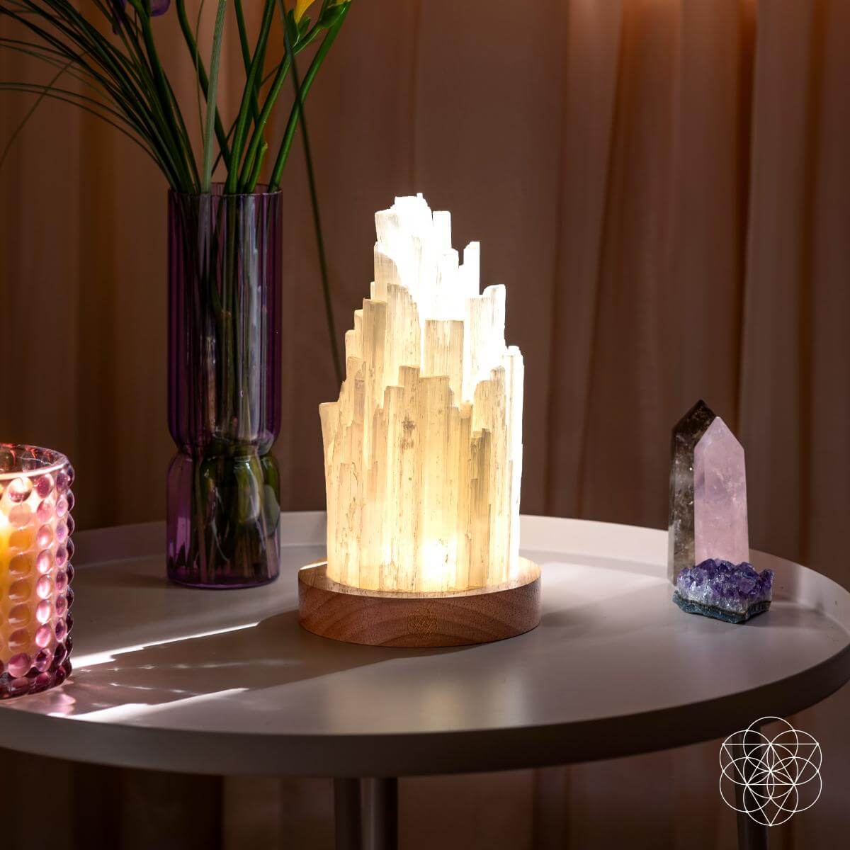The Cleanse-All Selenite Lamp - 2 Pounds of Healing Power - A-1 Thread Vault