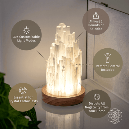 The Cleanse-All Selenite Lamp - 2 Pounds of Healing Power - A-1 Thread Vault