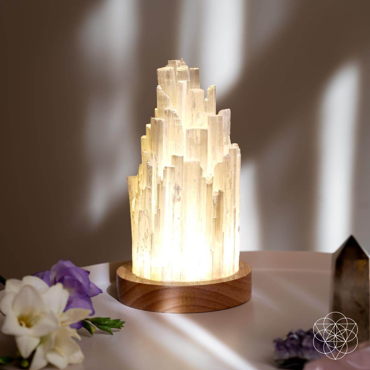 The Cleanse-All Selenite Lamp - 2 Pounds of Healing Power - A-1 Thread Vault