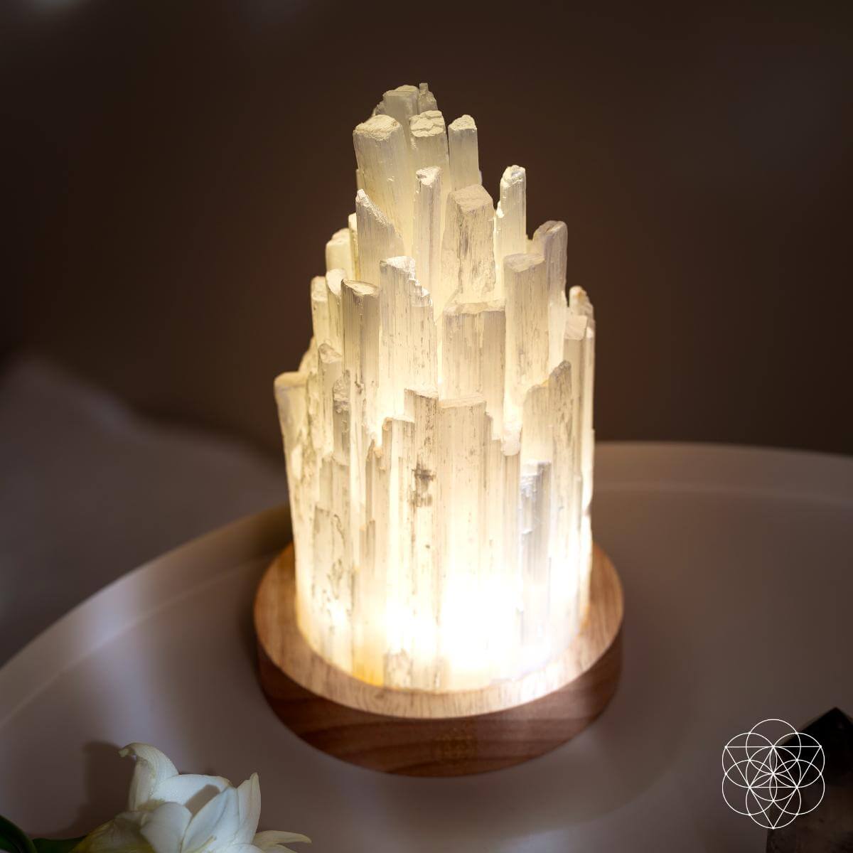 The Cleanse-All Selenite Lamp - 2 Pounds of Healing Power - A-1 Thread Vault