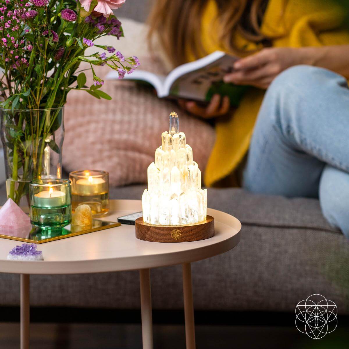 The Clear Quartz Manifestation Tower Lamp - A-1 Thread Vault