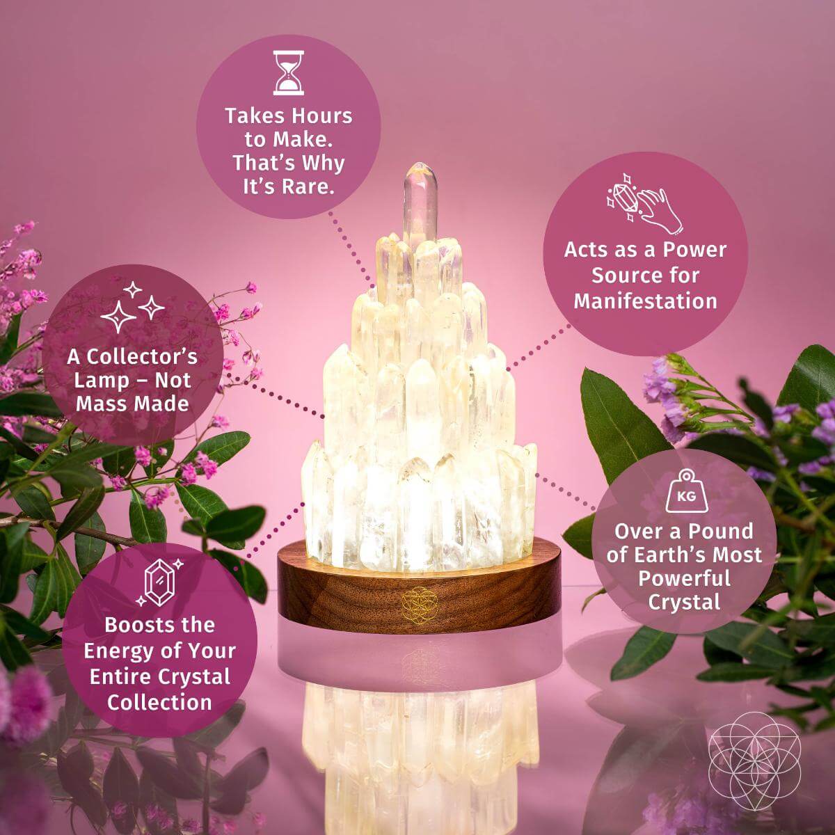 The Clear Quartz Manifestation Tower Lamp - A-1 Thread Vault