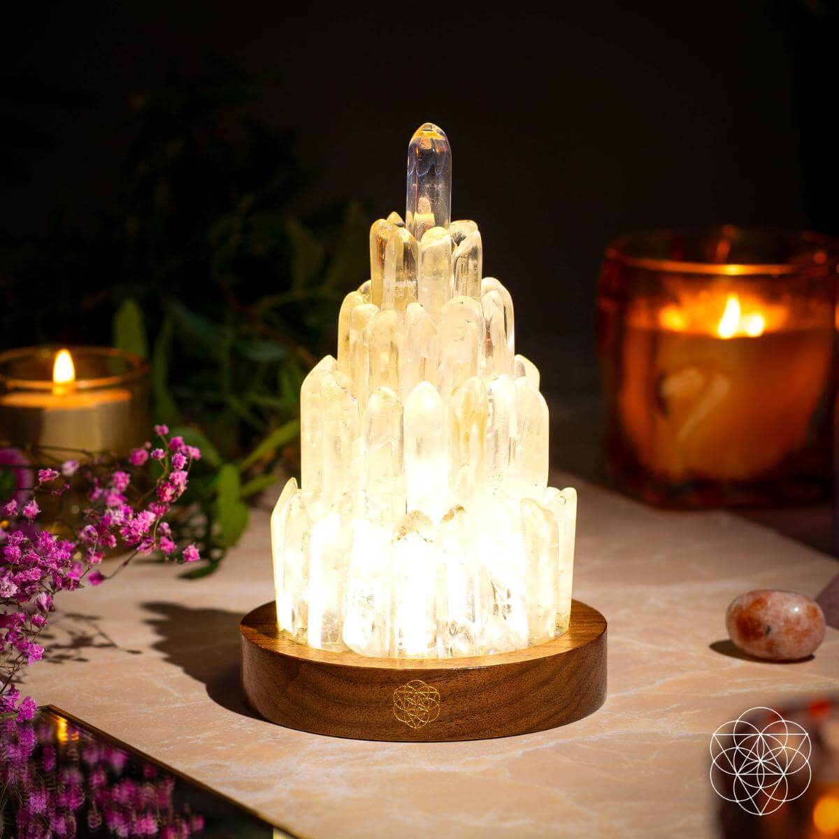 The Clear Quartz Manifestation Tower Lamp - A-1 Thread Vault