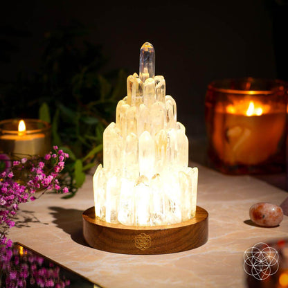 The Clear Quartz Manifestation Tower Lamp - A-1 Thread Vault