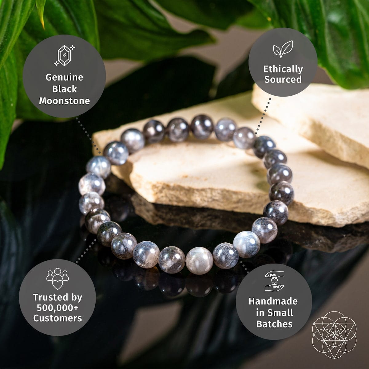 The Empath’s Cord Cutter – Black Moonstone Bracelet - A-1 Thread Vault