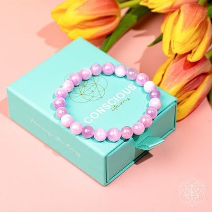The Heart Reset - Rare Pink Kunzite Bracelet - A-1 Thread Vault