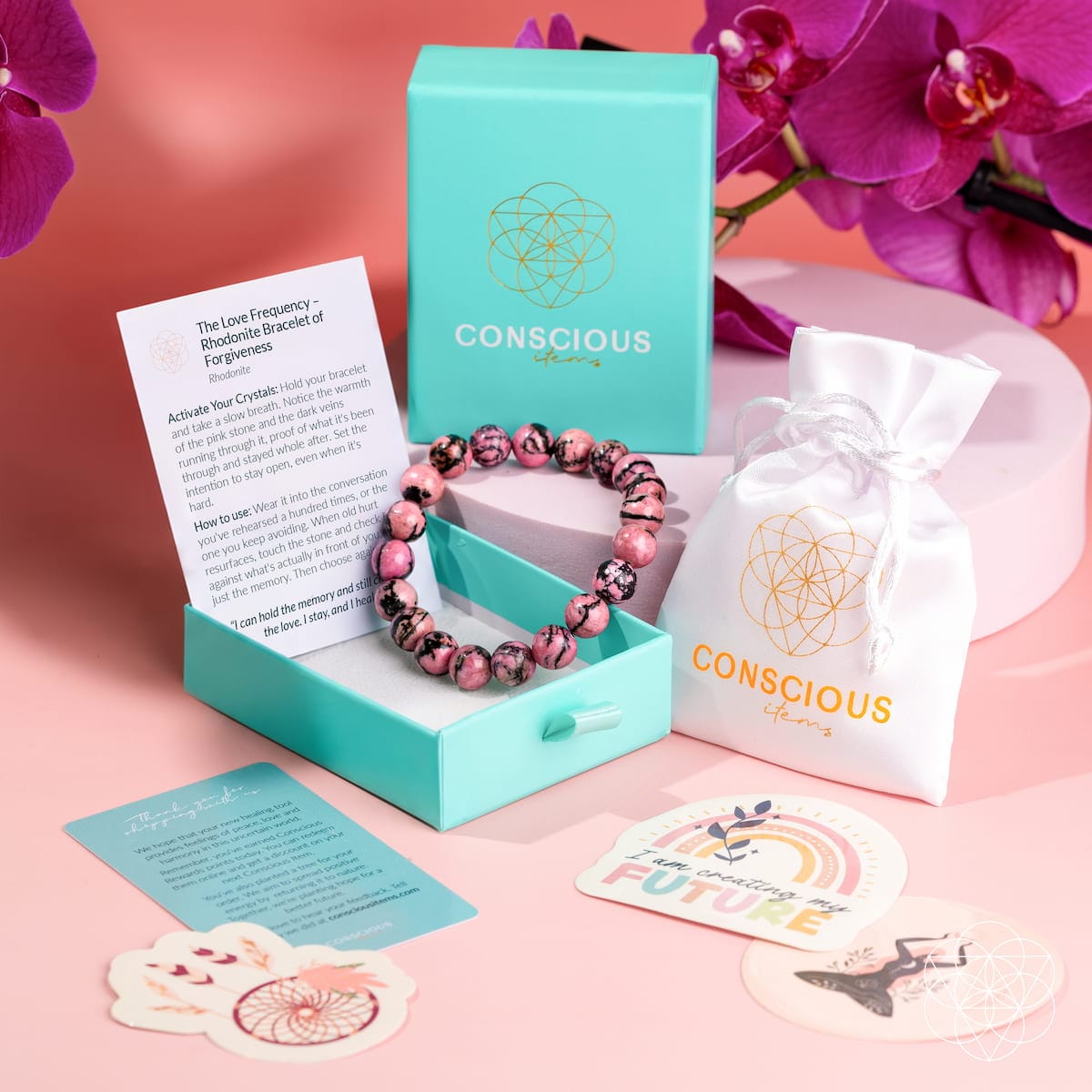 The Love Frequency – Rhodonite Bracelet of Forgiveness - A-1 Thread Vault