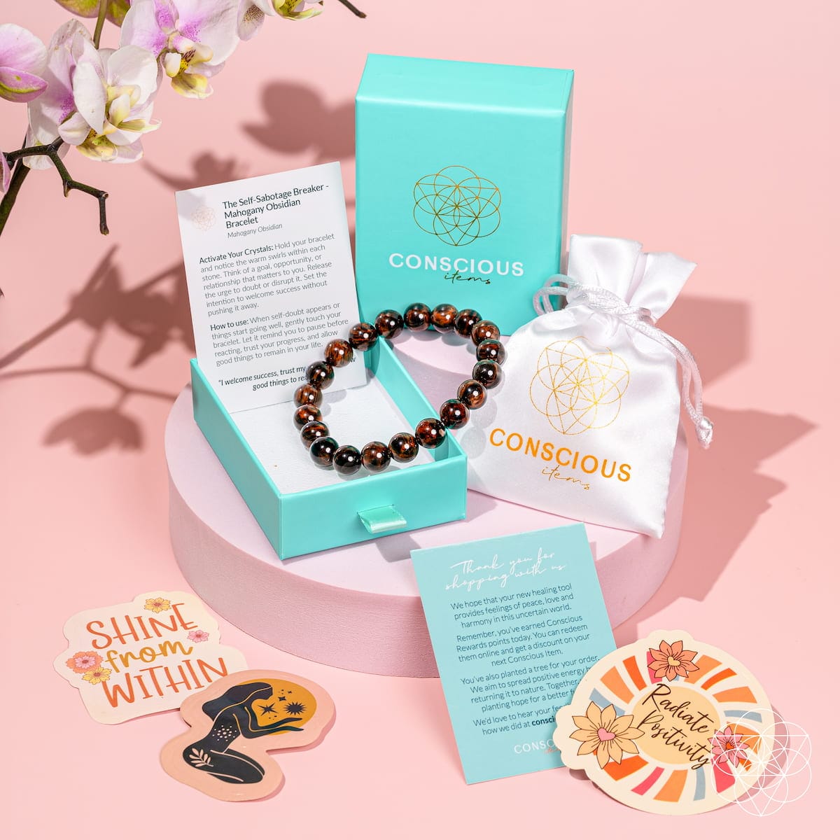 The Self-Sabotage Breaker - Mahogany Obsidian Bracelet - A-1 Thread Vault
