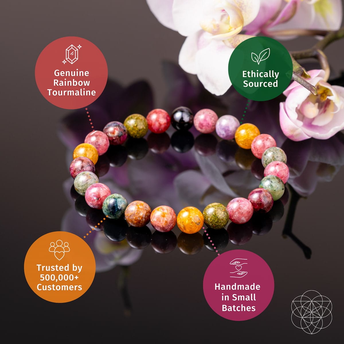 The Spiral Breaker - Rainbow Tourmaline Bracelet - A-1 Thread Vault