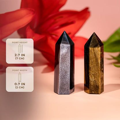 The Upper Hand – Gold & Silver Sheen Obsidian Points - A-1 Thread Vault