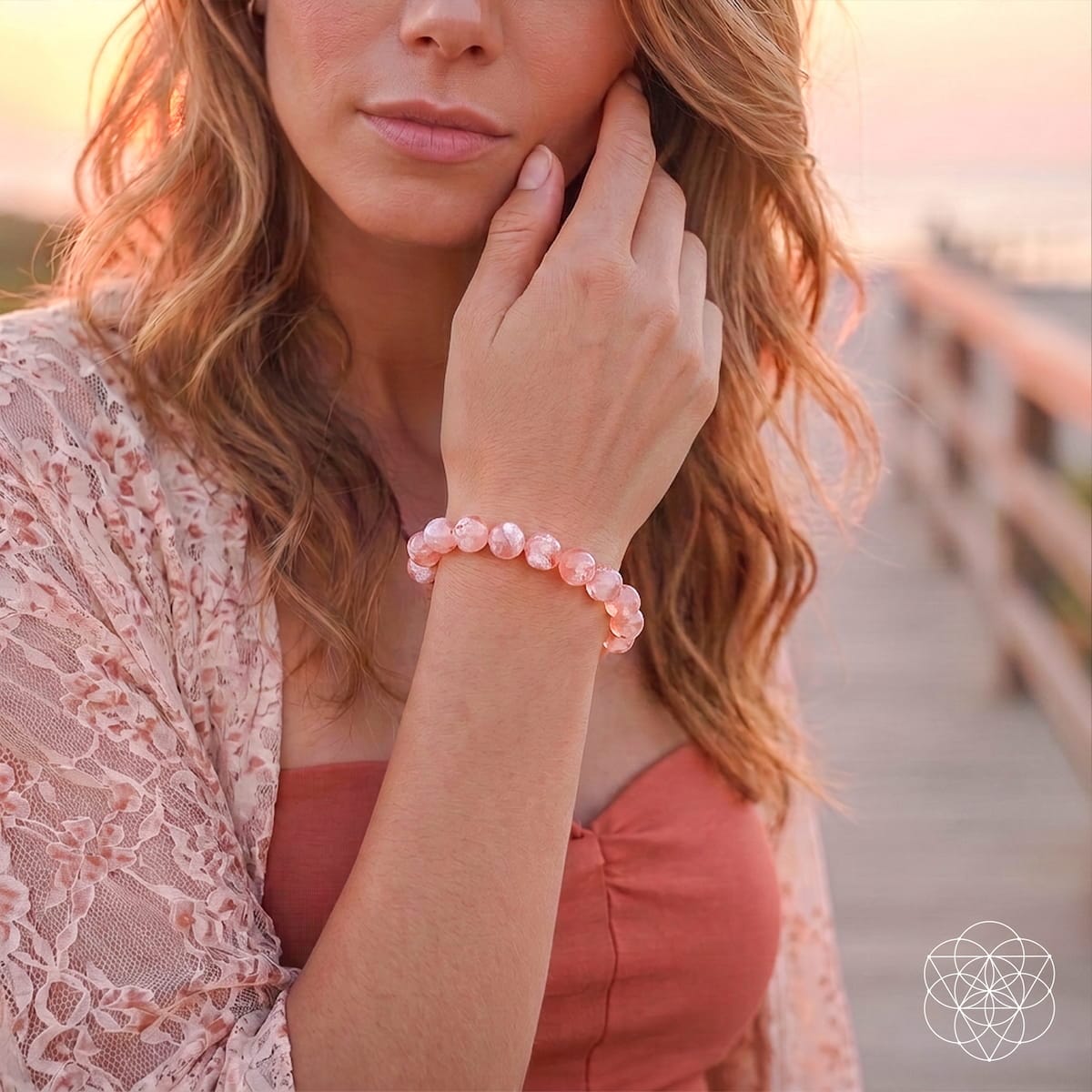 The Woman You’re Becoming - Sakura Flower Agate Bracelet - A-1 Thread Vault