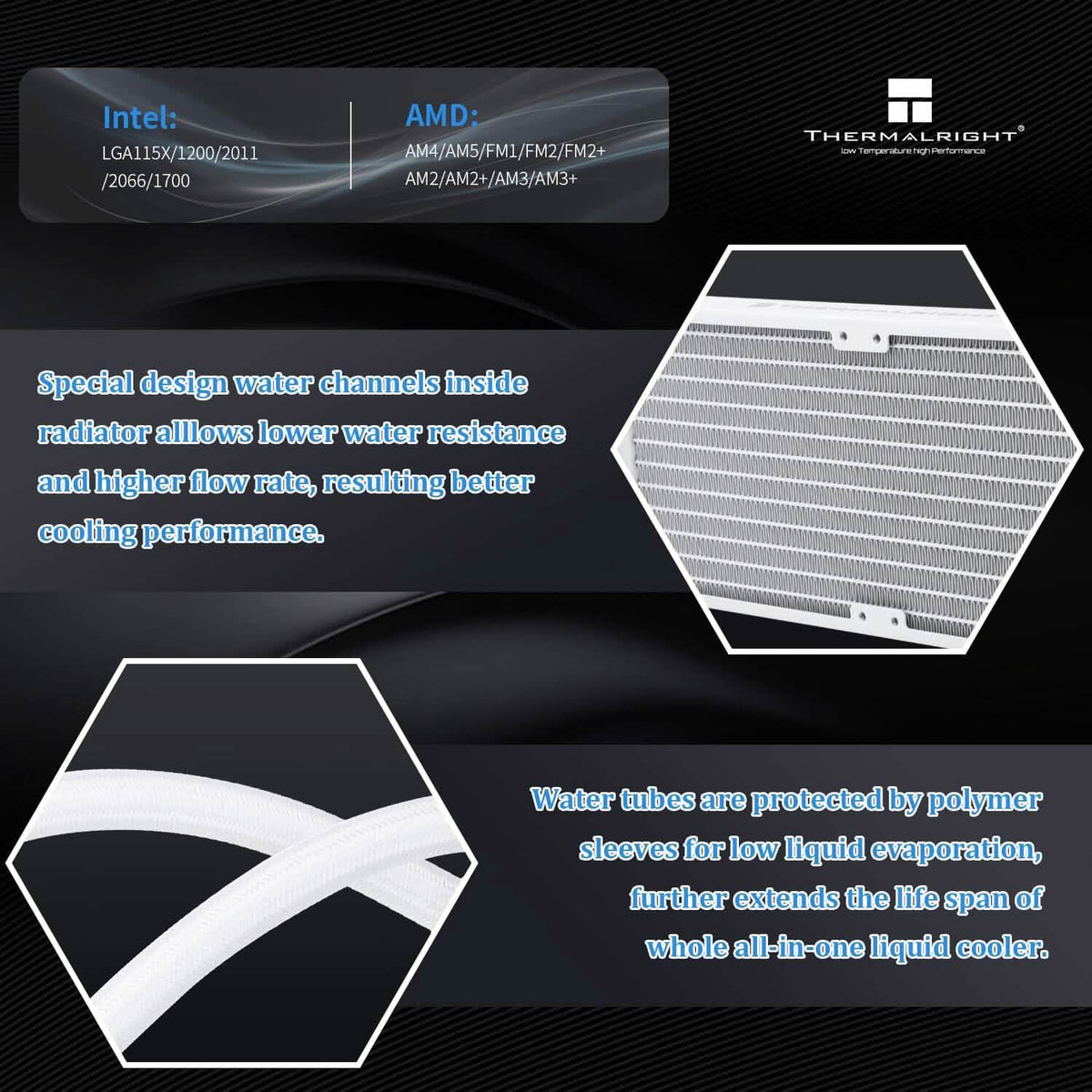 Thermalright Frozen Notte 360 White ARGB Water Cooling CPU Cooler (Refurbished) - A-1 Thread Vault