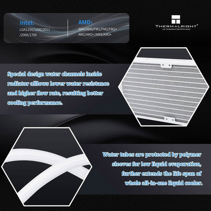 Thermalright Frozen Notte 360 White ARGB Water Cooling CPU Cooler (Refurbished) - A-1 Thread Vault
