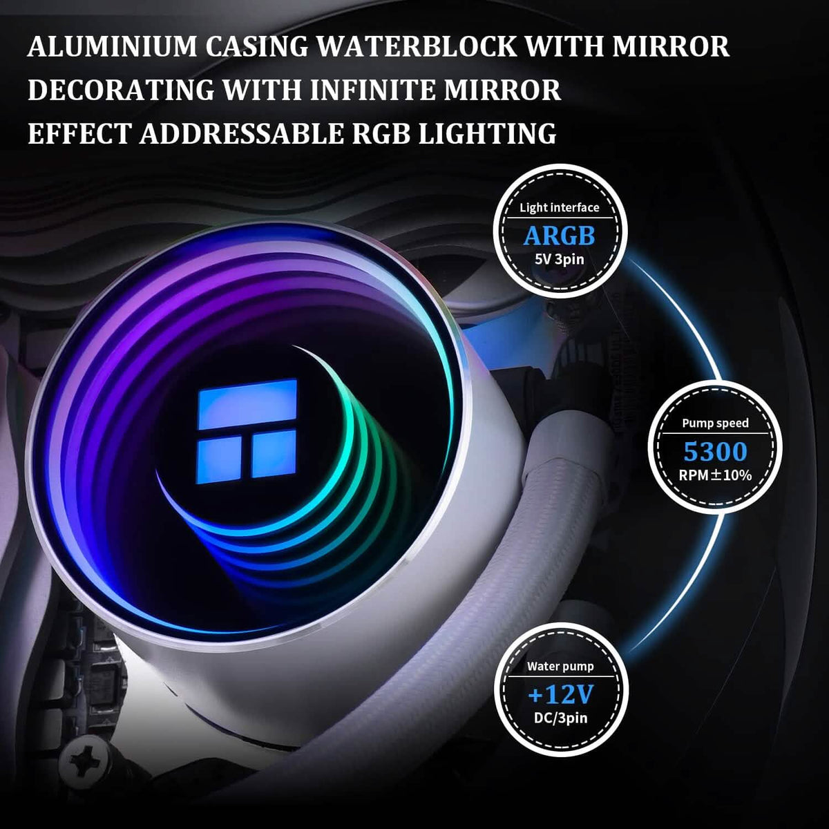 Thermalright Frozen Notte 360 White ARGB Water Cooling CPU Cooler (Refurbished) - A-1 Thread Vault