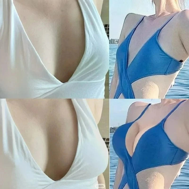 Thicken Chest Push Up Sticky Bra Double Sided Women Swimsuit Bikini Removeable Silicone Self-adhesive Cup Enhancer Chest Pad - A-1 Thread Vault