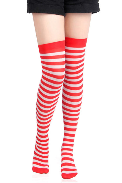 Thigh High Stockings with Stripes - A-1 Thread Vault