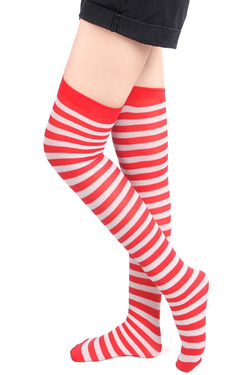 Thigh High Stockings with Stripes - A-1 Thread Vault