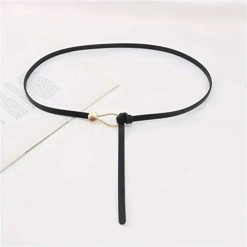 Thin Leather Belt Female Bow Leisure Belts - A-1 Thread Vault