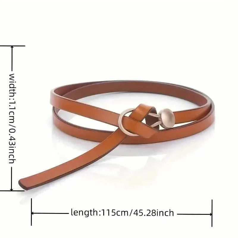 Thin Leather Belt Female Bow Leisure Belts - A-1 Thread Vault