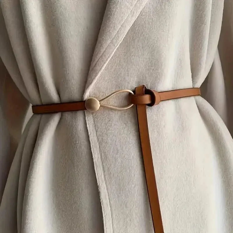 Thin Leather Belt Female Bow Leisure Belts - A-1 Thread Vault