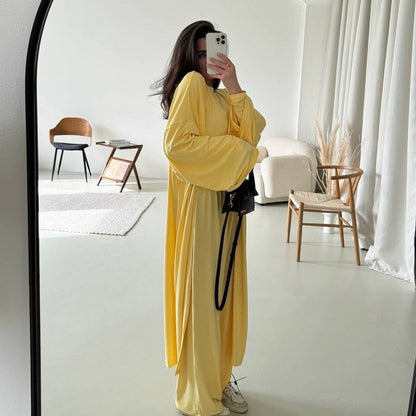 Three-Piece Cape Cardigan Set | Crop Top & Wide-Leg Pants Outfit(MS258) - A-1 Thread Vault