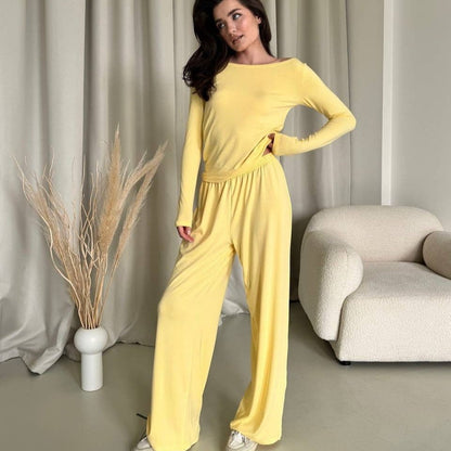Three-Piece Cape Cardigan Set | Crop Top & Wide-Leg Pants Outfit(MS258) - A-1 Thread Vault
