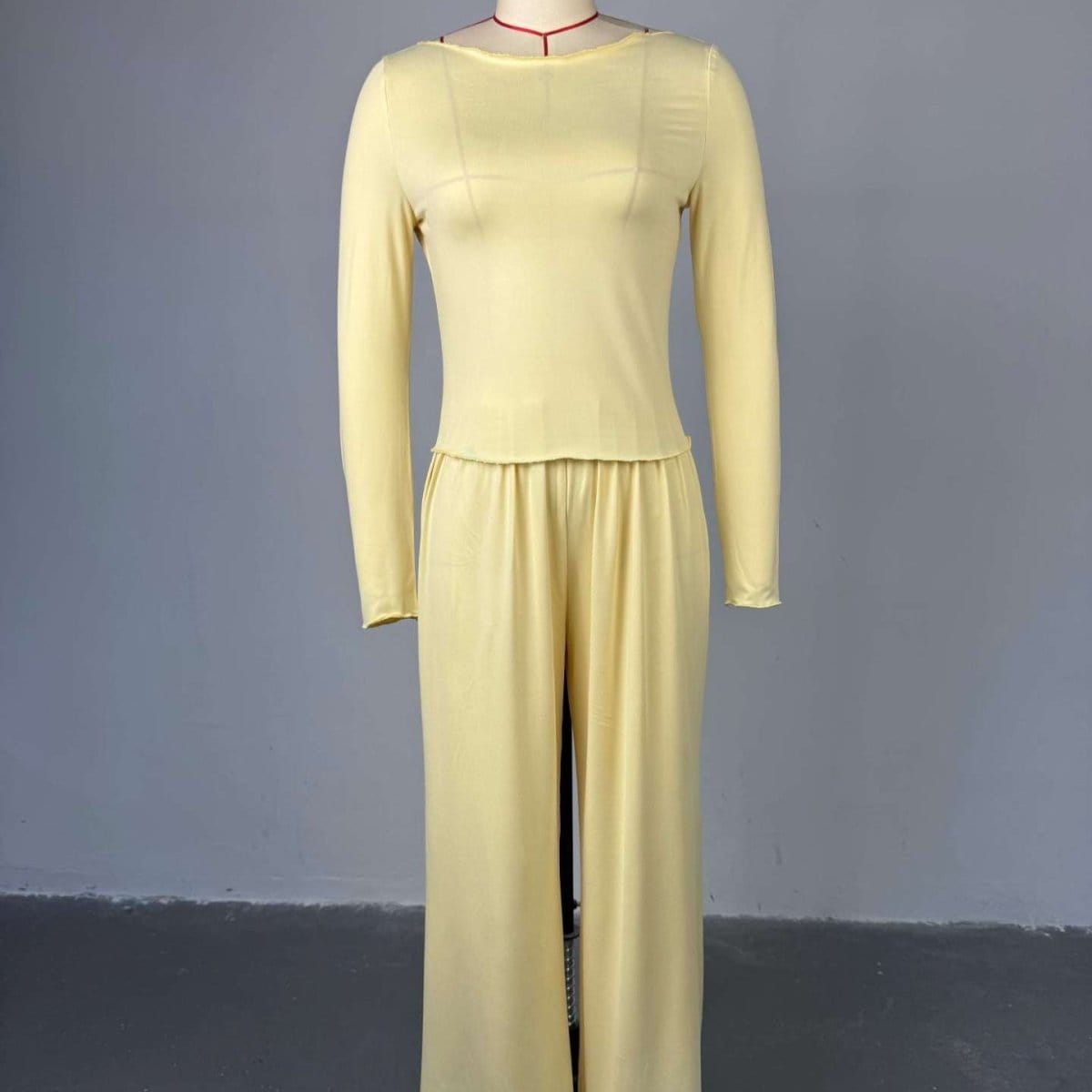 Three-Piece Cape Cardigan Set | Crop Top & Wide-Leg Pants Outfit(MS258) - A-1 Thread Vault