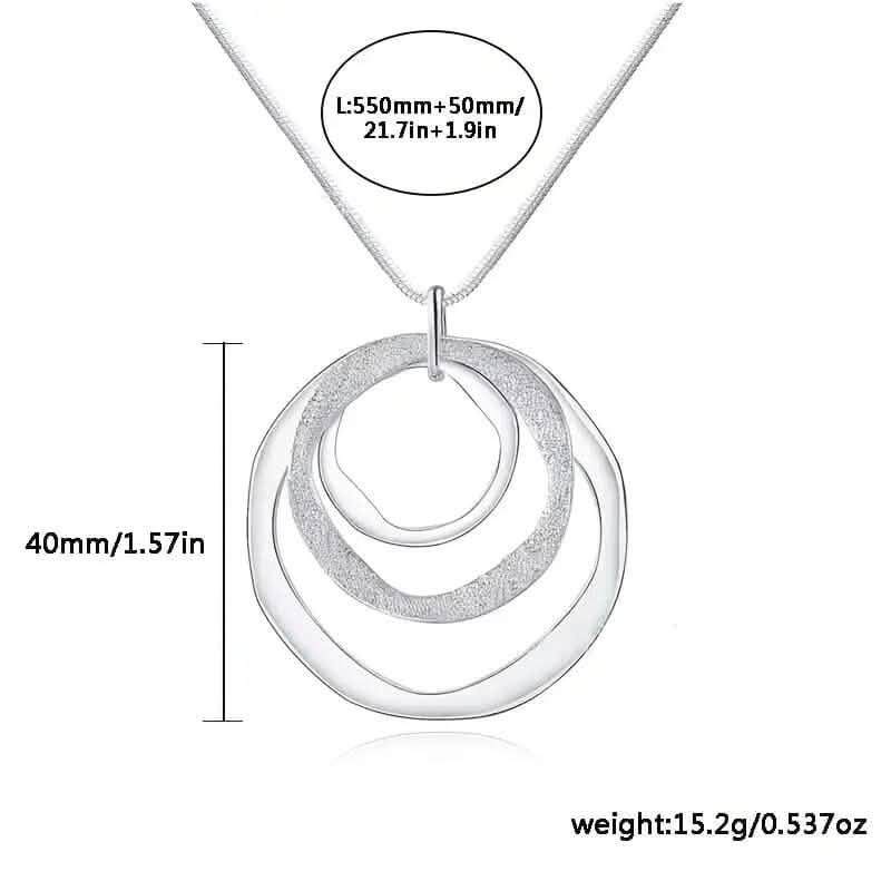 Three Rings Design Pendant Necklace - A-1 Thread Vault
