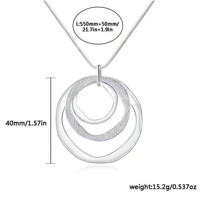 Three Rings Design Pendant Necklace - A-1 Thread Vault