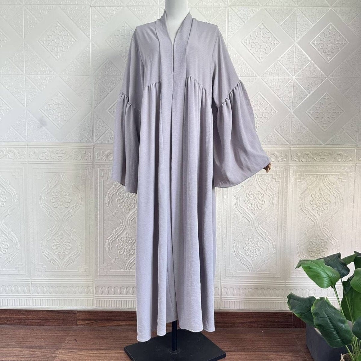Tiered Bell Sleeve Open Abaya (MOA298) - A-1 Thread Vault