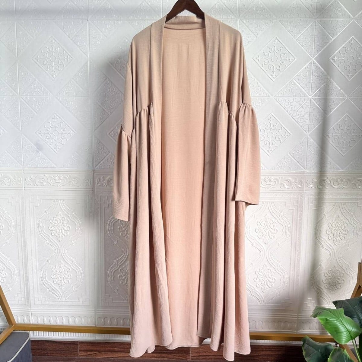 Tiered Bell Sleeve Open Abaya (MOA298) - A-1 Thread Vault