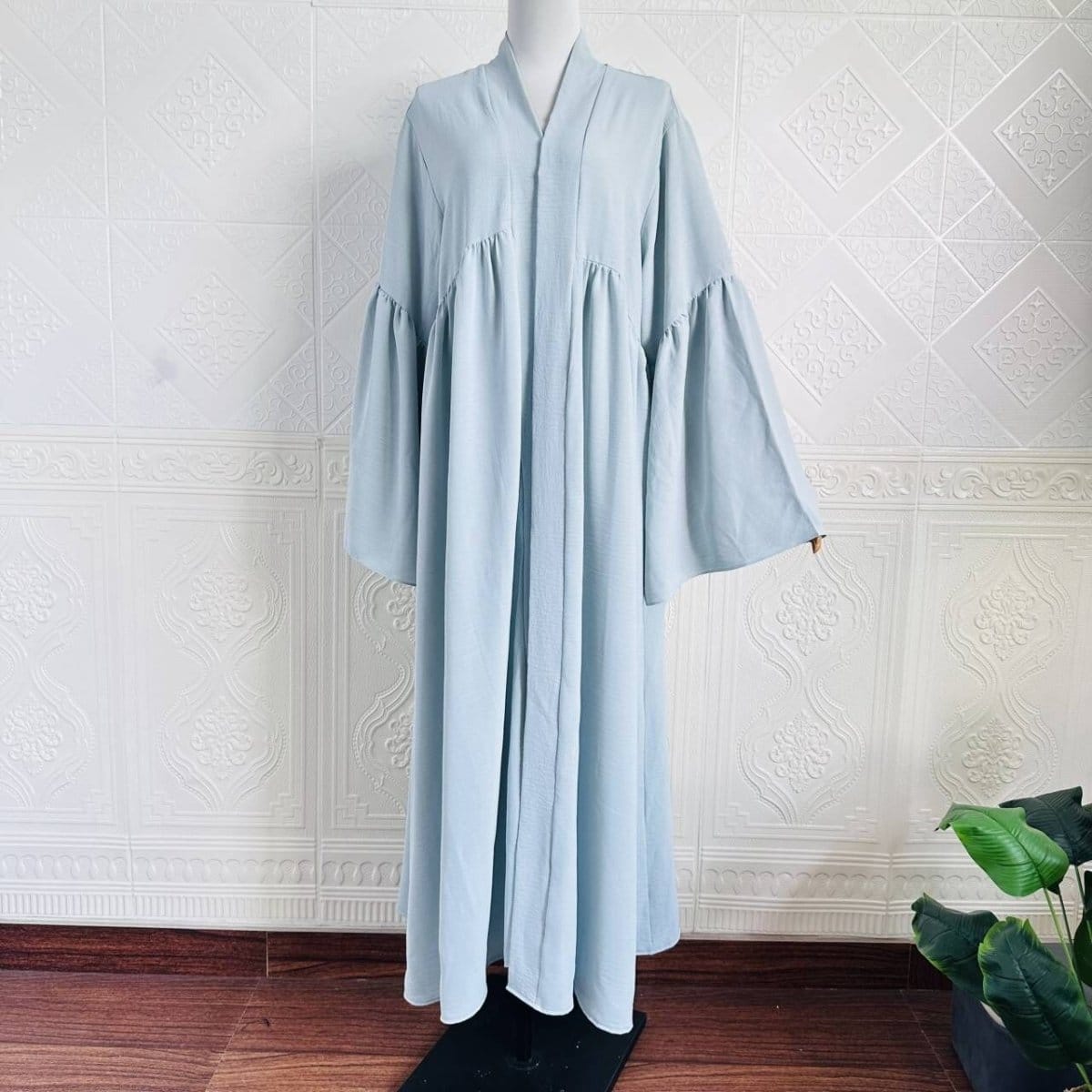 Tiered Bell Sleeve Open Abaya (MOA298) - A-1 Thread Vault