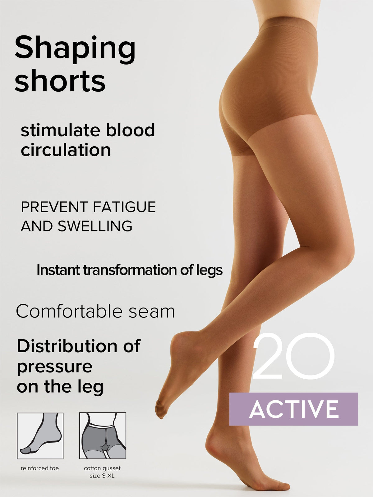 Tights Conte Active 20 Den - Support & Compression - A-1 Thread Vault