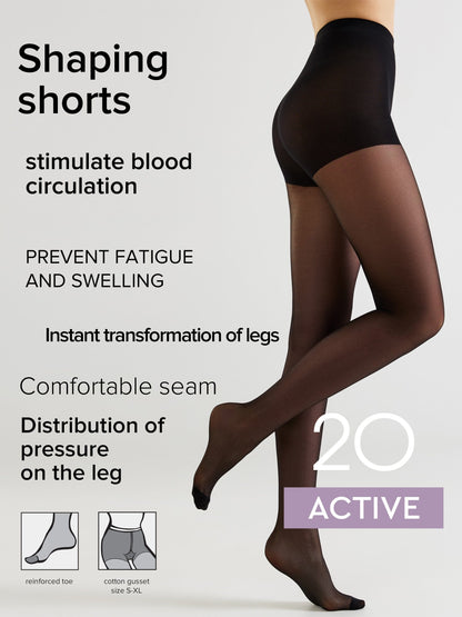 Tights Conte Active 20 Den - Support & Compression - A-1 Thread Vault