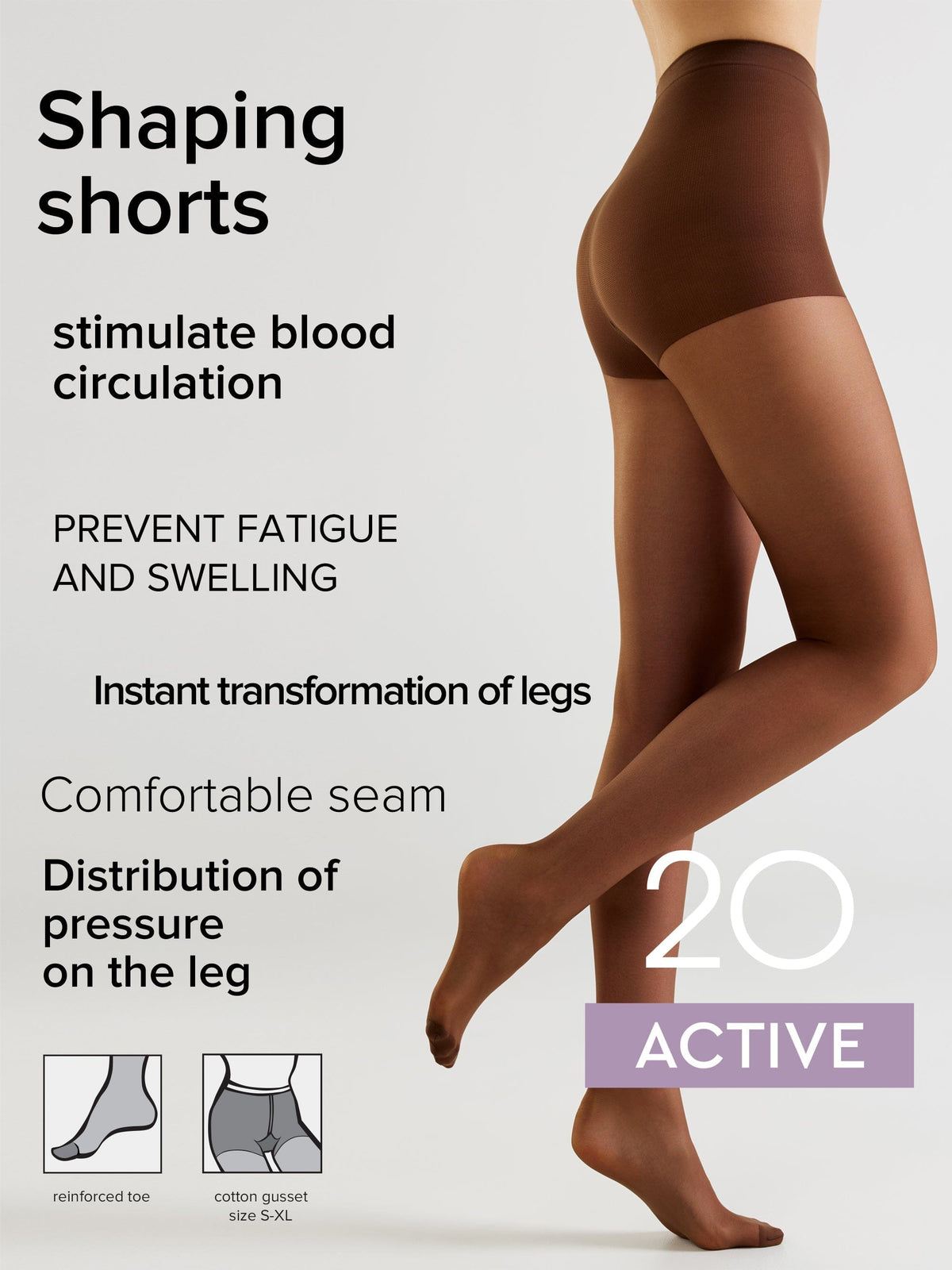 Tights Conte Active 20 Den - Support & Compression - A-1 Thread Vault