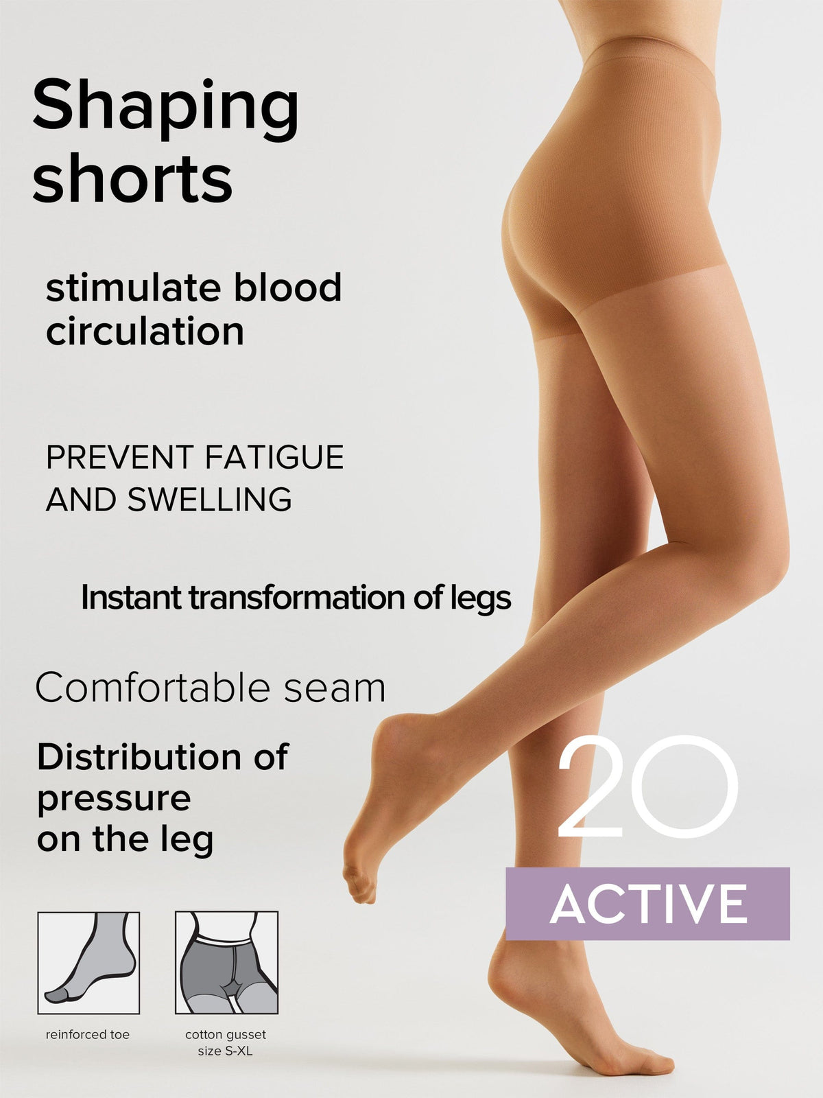 Tights Conte Active 20 Den - Support & Compression - A-1 Thread Vault