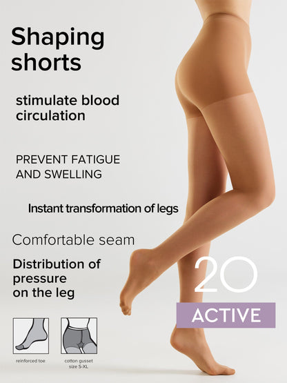 Tights Conte Active 20 Den - Support & Compression - A-1 Thread Vault