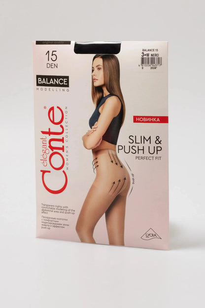 Tights Conte Balance 15 Den - Push-Up Effect - A-1 Thread Vault