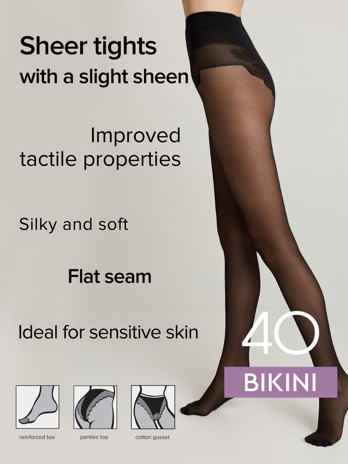 Tights Conte Bikini 40 Den - Ajour Top - A-1 Thread Vault