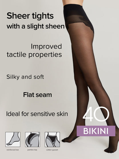 Tights Conte Bikini 40 Den - Ajour Top - A-1 Thread Vault