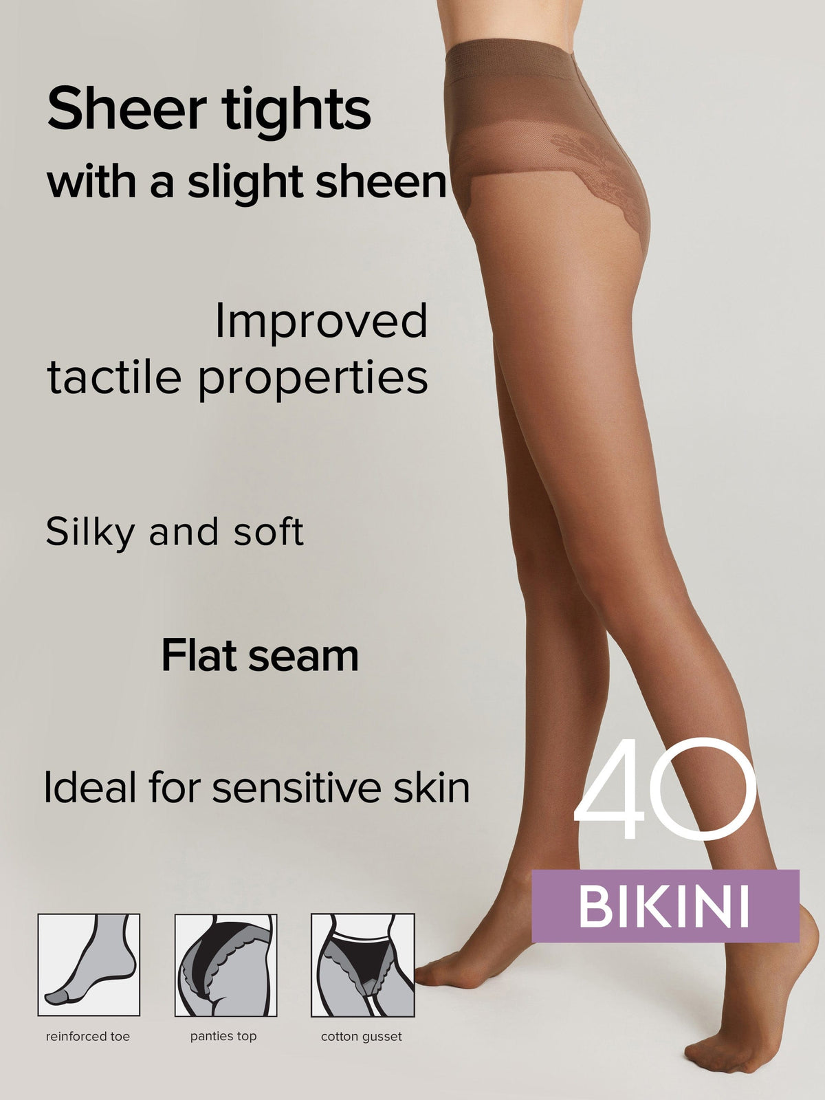Tights Conte Bikini 40 Den - Ajour Top - A-1 Thread Vault