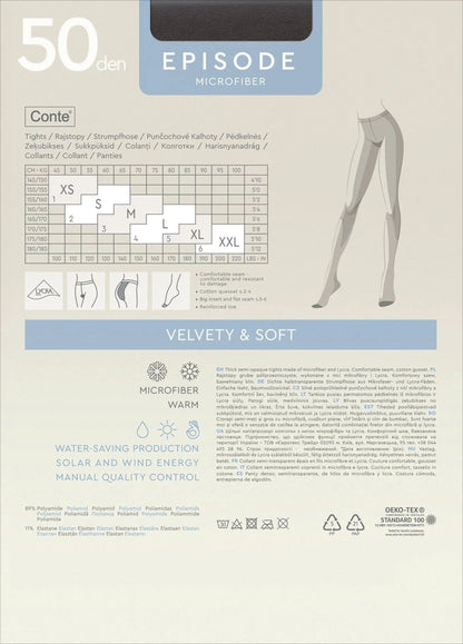 Tights Conte Episode 50 Den - Microfibra Matte Opaque - A-1 Thread Vault