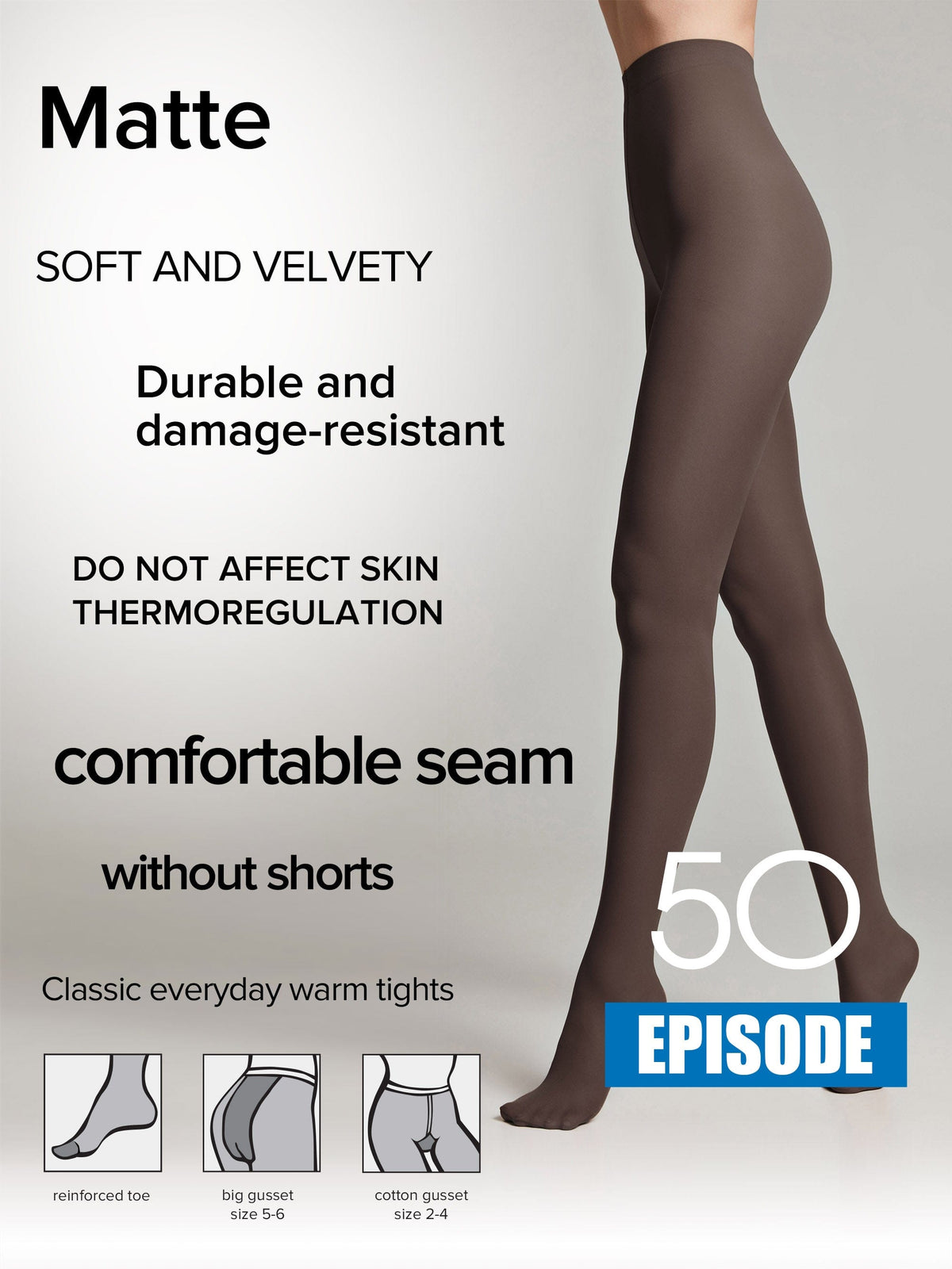 Tights Conte Episode 50 Den - Microfibra Matte Opaque - A-1 Thread Vault