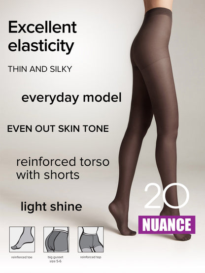 Tights Conte Nuance 20 Den - Reinforced Shorts - A-1 Thread Vault
