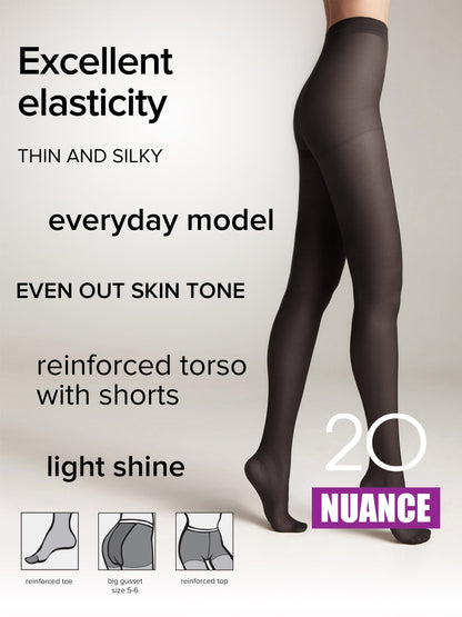 Tights Conte Nuance 20 Den - Reinforced Shorts - A-1 Thread Vault