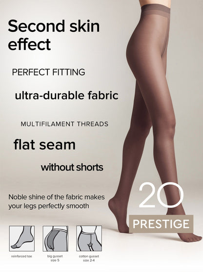 Tights Conte Prestige 20 Den - Sheer to Waist Noble Shine - A-1 Thread Vault