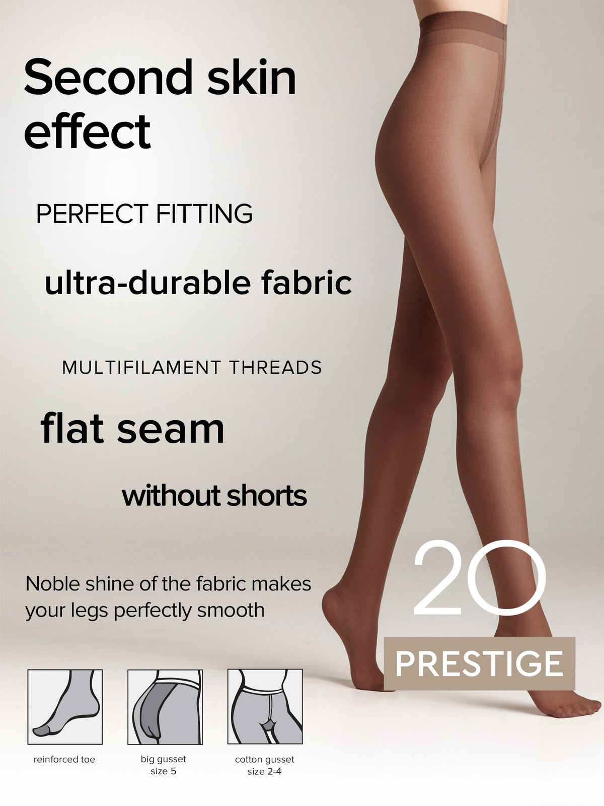 Tights Conte Prestige 20 Den - Sheer to Waist Noble Shine - A-1 Thread Vault