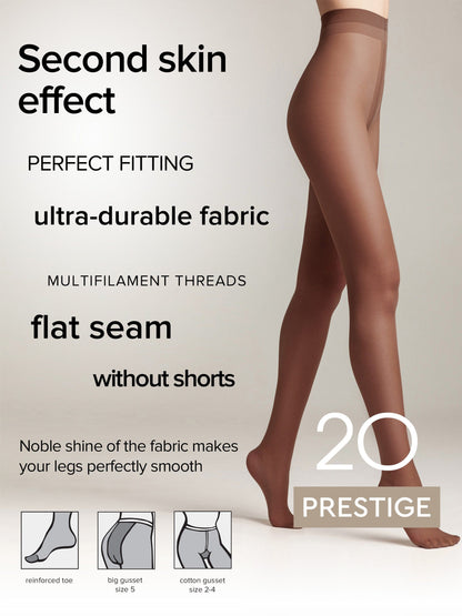 Tights Conte Prestige 20 Den - Sheer to Waist Noble Shine - A-1 Thread Vault