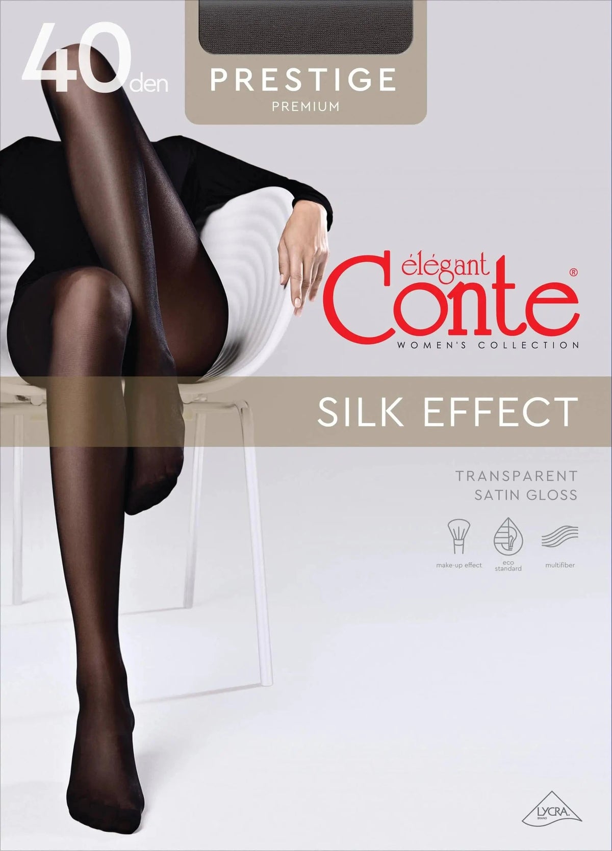 Tights Conte Prestige 40 Den - Sheer to Waist Noble Shine - A-1 Thread Vault